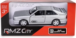 Kovový model RMZ City Audi Quattro Coupé stříbrný 1:35 s pull-back