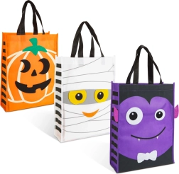 Halloweenská dárková taška s plstěnou dekorací 40 × 30 cm - 1 kus