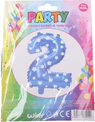 Balónek fóliový číslo 0 – Modrý