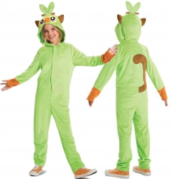 Dětský kostým POKEMON Grookey zelený kigurumi 4–6 let (109–126 cm)