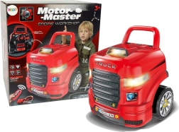 Dětská mechanická stavebnice s kamionem a nářadím