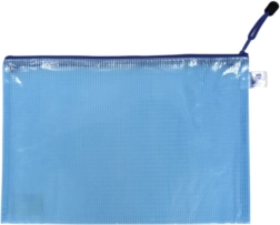 Síťovaná obálka se zipem A5 modrá