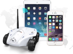 RC špionážní tank s kamerou a nočním viděním, bílý