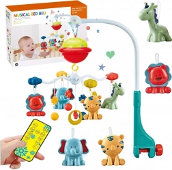 Kolotoč nad postýlku s projektorem a dálkovým ovládáním