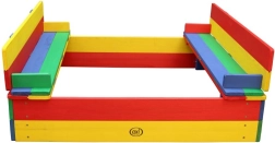 Dřevěné pískoviště Ella Duhová se sedátky AXI