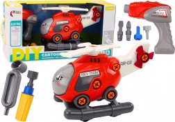 Šroubovací vrtulník pro děti k montáži – červený