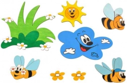 Dřevěná dekorace louka a včelky DoDo