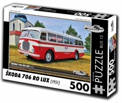 Puzzle retro auta – autobus Škoda 706 RO Lux (1951) 500 dílků