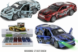 kovové závodní autíčko 1:32 s otevíracími dveřmi a světlem