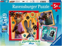 Puzzle RAVENSBURGER Zootropolis: Město zvířat 3×49 dílků