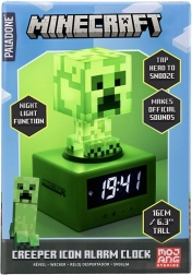 Budík Minecraft creeper s nočním světlem 16 cm