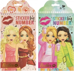 Kreativní set nalepování podle čísel – 12 listů a 6 listů samolepek