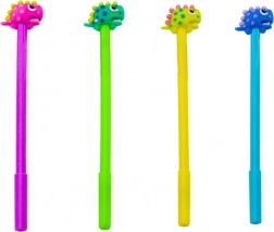 Kuličkové pero s dinosaurem, černý inkoust, mix barev, hrot 0,5 mm