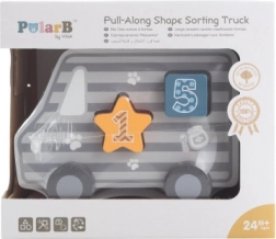 Dřevěné tahací auto s vkládačkou tvarů POLARB