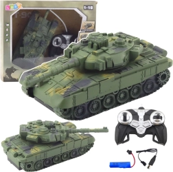 Rc tank T-90 1:18 zelený se světly a zvuky