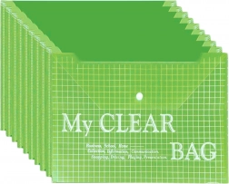 Průhledná spisová obálka A4 s drukem, zelená (20 ks)