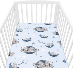 Bavlněné prostěradlo do postýlky NEW BABY Teddy Bear in Space 120 × 60 cm