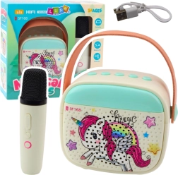 Karaoke sada pro děti s jednorožcem a Bluetooth mikrofonem