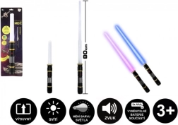 Skládací světelný meč se světlem a zvuky, 80 cm