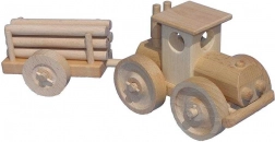 Dřevěný traktor s přívěsem na klády CEEDA CAVITY – přírodní
