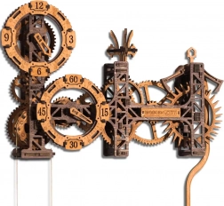 Dřevěné 3D puzzle Steampunk Gearworks nástěnné hodiny 304 dílků