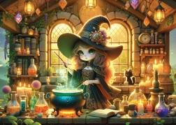YAZZ puzzle roztomilá čarodějka 1000 dílků