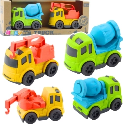 Stavební set autíček z bio plastu – míchačka a odtahový vůz s hákem