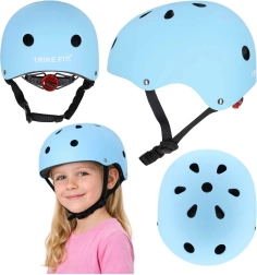 Dětská cyklistická helma Trike Fix s LED světlem M 55–58 cm – Světle modrá