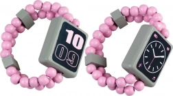 Dřevěné oboustranné hodinky – růžové