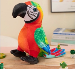 Plyšová červená papoušek 20 cm