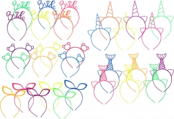 Karnevalová čelenka s ozdobou – mix barev