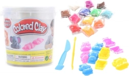 Sada na modelování v kyblíku – 12 barev modelíny a formičky