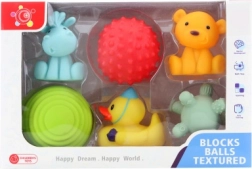 Sada gumových hraček do vody pro miminka – 6 ks