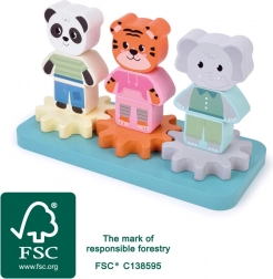 Dřevěná nasazovací hračka Přátelé z džungle SMALL FOOT