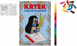Omalovánky KRTEK A5 maluj podle barevných teček s voskovkami, 11 ks v sáčku