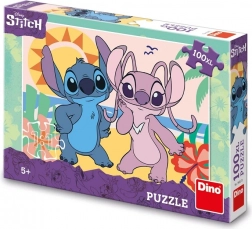 Dino puzzle Stitch na pláži 100 XL dílků