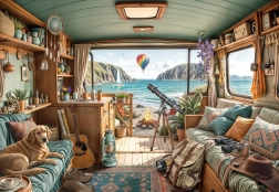 Bluebird puzzle kempování u pobřeží 1000 dílků