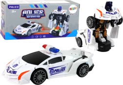 Bílý policejní auto-robot 2v1 transformace