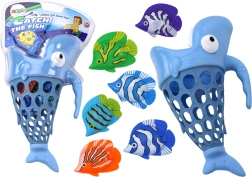 Košík na chytání rybek do vody – modrý rekin