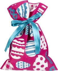 Velikonoční textilní sáček růžový s vajíčky