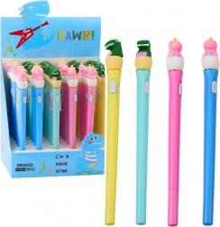 Svíticí dinosauří pero s LED osvětlením a víčkem