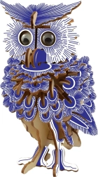 Woodcraft dřevěné 3D puzzle - Barevná Sova