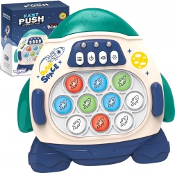 Elektronická stresu ulevující hra POP IT Raketa modrá