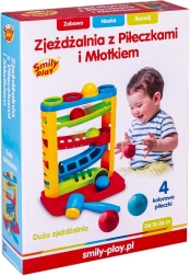 Barevná kuličková dráha s kladívkem SMILY PLAY
