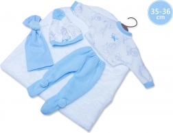Llorens obleček pro panenku New Born 35–36 cm, 3dílná souprava s dečkou