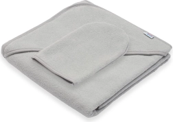 Dětská froté osuška s kapucí New Baby Basic 80 × 80 cm šedá