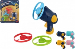 Vystřelovací vrtulky se startovací pistolí, 3 ks, plast, mix barev