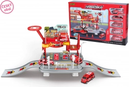 Hasičská stanice s auty a vrtulníkem – český obal