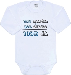 New Baby kojenecké body 50% maminka + 50% tatínek - 100% já modré