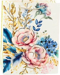 Dárková taška s květinami a zlatými prvky